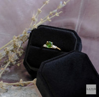 18kt Yellow Gold 0.68ct Round Green Tourmaline & 0.22ct Diamond Taper Ring 2