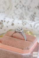 18kt White Gold G VS 0.70ct Square Emerald Cut 0.28ct Split Diamond Shoulders Engagement Ring 5