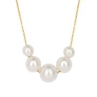 9kt Yellow Gold Five Graduated Freshwater Pearl Necklet 1