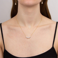 9kt Yellow Gold Five Graduated Freshwater Pearl Necklet 2