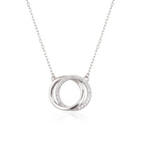 Kilkenny Silver CZ Interlocking Circles & Chain Kilkenny Silver CZ Interlocking Circles & Chain