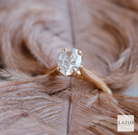 18kt Rose Gold Oval Laboratory Solitaire 1.01ct E VS2 Diamond Ring 1