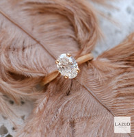18kt Rose Gold Oval Laboratory Solitaire 1.01ct E VS2 Diamond Ring  3