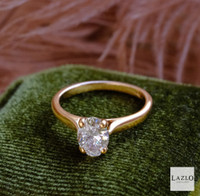 18kt Rose Gold Oval Laboratory Solitaire 1.01ct E VS2 Diamond Ring 4