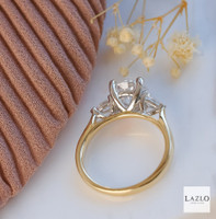 18kt Yellow Gold D VVS2 1.66ct Round Brilliant Laboratory Solitaire & Two Natural 0.28ct Pear Diamond Ring 8