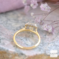 18kt Yellow Gold & Platinum 1.02ct Intense Yellow Laboratory Princess Cut 0.24ct Diamond Ring 6