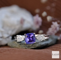 Vera Wang Platinum 1.39ct Tanzanite & 0.60ct Diamond Ring 1