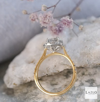 18kt Yellow Gold 1.37ct D VS1 Round Brilliant Laboratory Diamond & Natural 0.47ct Diamond Shoulder Ring 7