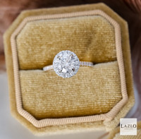 18kt Yellow Gold 1.37ct D VS1 Round Brilliant Laboratory Diamond & Natural 0.47ct Diamond Shoulder Ring 5
