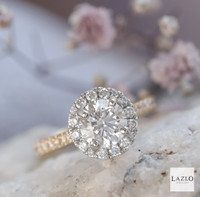 18kt Yellow Gold 1.37ct D VS1 Round Brilliant Laboratory Diamond & Natural 0.47ct Diamond Shoulder Ring 4