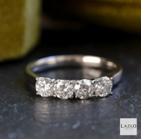 18kt White Gold 1.00ct Four Stone Round Brilliant Laboratory Diamond Ring  3