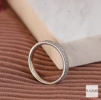 18kt White Gold Double Row 0.38ct Micro Pave Set Diamond Band 6