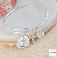 Silver Plated Communion Chalice & Cross Bangle 1