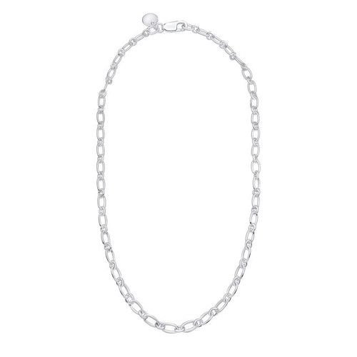 Sterling Silver Long Link Engravable Disc Chain  1