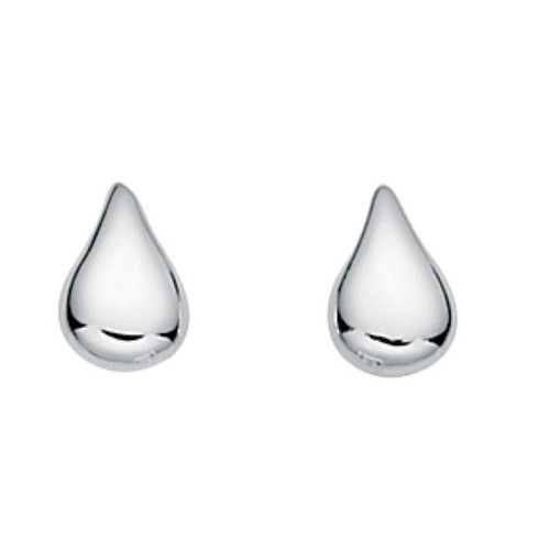 Sterling Silver Small Plain Teardrop Stud Earrings