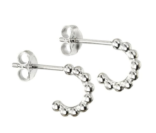 Sterling Silver Smaller Ball Hoop Stud Earrings 1 Sterling Silver Smaller Ball Hoop Stud Earrings 1