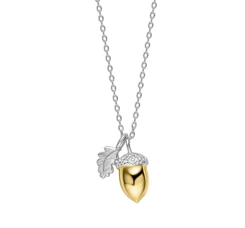 Laura Ashley Sterling Silver & Gold Plated Broadoak Acorn Necklace 1 Laura Ashley Sterling Silver & Gold Plated Broadoak Acorn Necklace 1