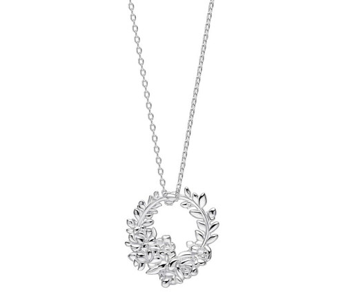Laura Ashley Sterling Silver Round Cathedine Floral Necklace 1 Laura Ashley Sterling Silver Round Cathedine Floral Necklace 1