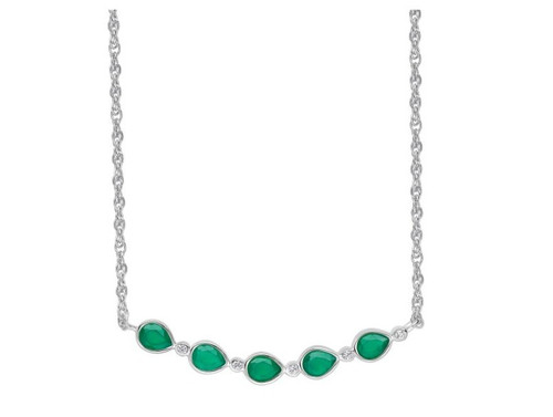 Laura Ashley Sterling Silver Green Chalcedony Stone Thornage Flower Necklace 1 Laura Ashley Sterling Silver Green Chalcedony Stone Thornage Flower Necklace 1