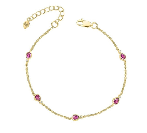 Laura Ashley Gold Plated Silver Rhodolite Garnet Stone Thornage Flowers Station Bracelet 1 Laura Ashley Gold Plated Silver Rhodolite Garnet Stone Thornage Flowers Station Bracelet 1