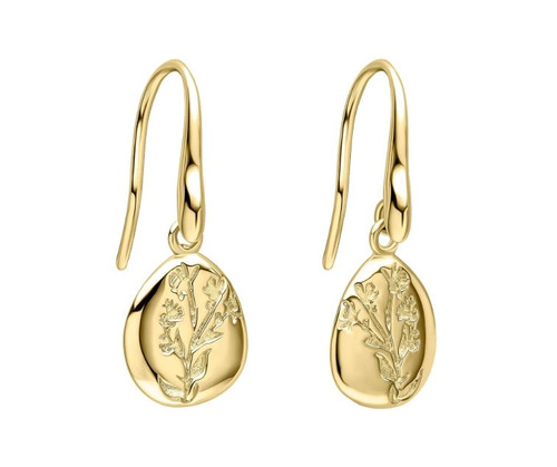 Laura Ashley Gold Plated Silver Farlington Flowers Drop Hook Earrings 1