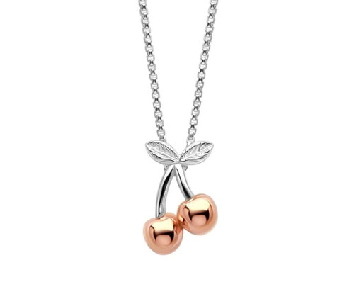 Laura Ashley Sterling Silver & Rose Gold Plated Cranwell Orchard Rose Cherry Necklace 1