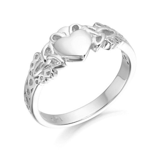 Sterling Silver Trinity Knot Claddagh Ring 1