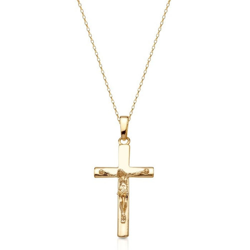 9kt Yellow Gold Crucifix & Chain