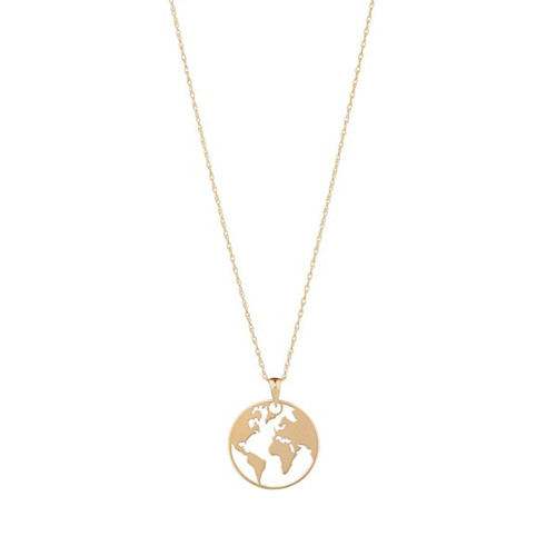 9kt yellow gold around the world necklace