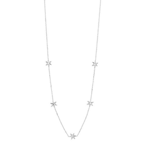 9kt white gold 5 star necklet