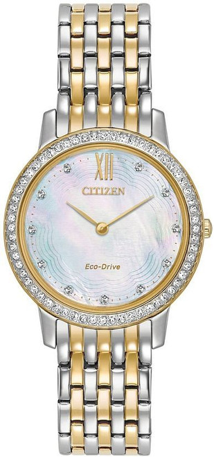 Ladies Citizen Eco Drive Two Tone Silhouette Crystal Watch