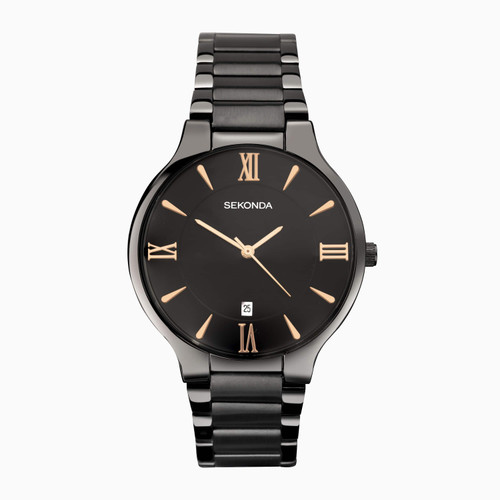 Sekonda Gents Dark Grey Stainless Steel Bracelet Watch 1
