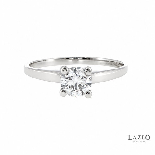 18kt White Gold Classic Laboratory D SL1 0.51ct Round Brilliant Solitaire Engagement Ring 1