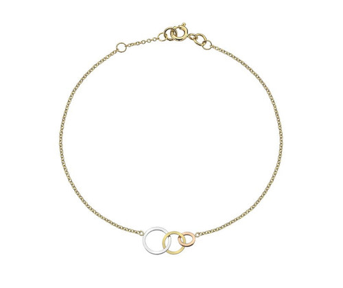 9kt Three Colour Gold Graduated Circle Bracelet 9kt Three Colour Gold Graduated Circle Bracelet