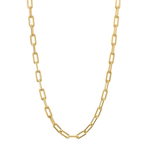 Sterling Silver Gold Plated 16’’ Plain Link Charm Carrier Necklace 1