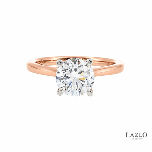 18kt Rose Gold 1.29ct D VVS2 Round Brilliant Laboratory Solitaire Diamond Ring 1