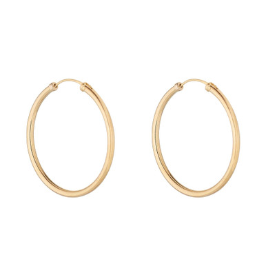 9kt Yellow Gold 30mm Sleeper Hoop Earrings