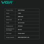 VGR V-994 Professional hair trimmer 10.000rpm Vector motor DLC Blades