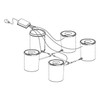 GROW1 Deep Water Culture 4 Bucket + Reservoir Complete Kit