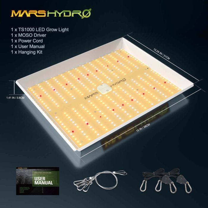 Mars TS1000 Quantum Board Led Grow Light - 150w/250w HPS