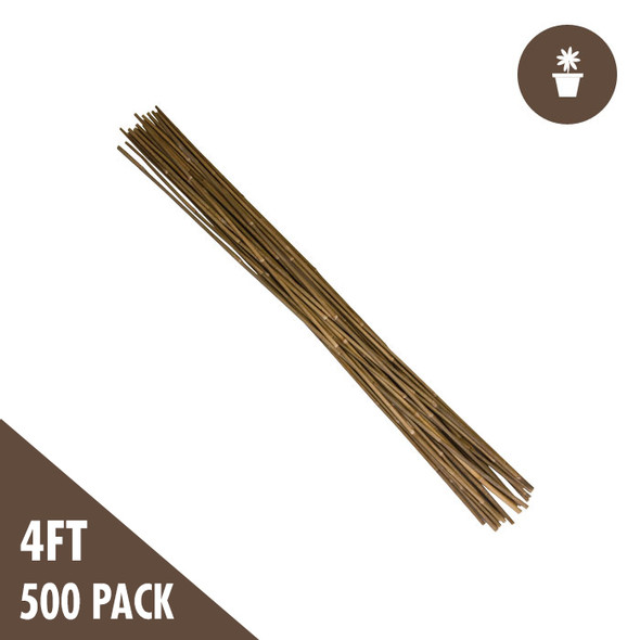 4 Natural Bamboo Stakes Bulk 500/bale