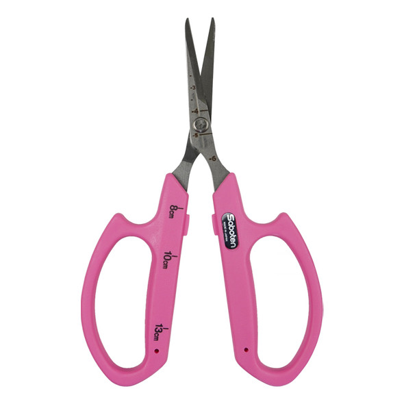 Saboten Stainless Steel Angled Blade Trimming Scissors Pink