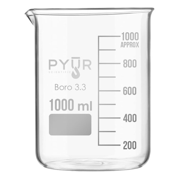 Pyur Scientific Low Form Glass Beaker w/ Graduations and