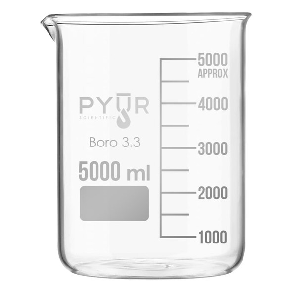 Pyur Scientific Low Form Glass Beaker w/ Graduations and