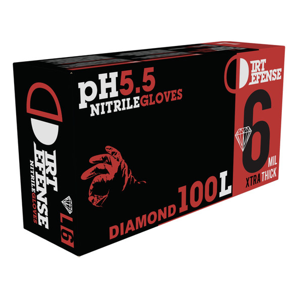 Dirt Defense 6mil Diamond Grip Nitrile Gloves Large