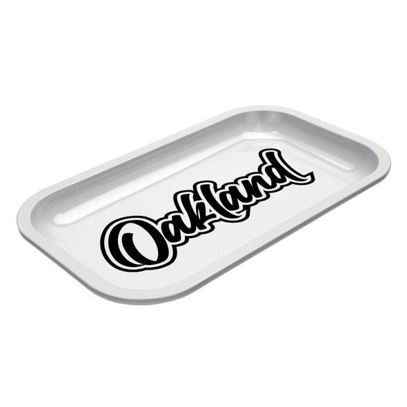 Med Dope Trays x Oakland – White Background Black Logo
