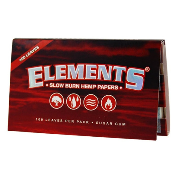 Elements Slow Burn Hemp Papers Red Single Wide 100
