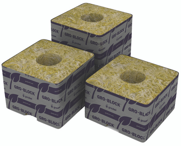 Grodan Delta 4 Block, 3x3x2.5 with hole, case of 384 RWDM4G