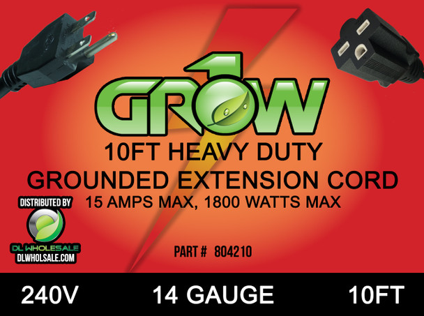 Grow1 240V Extension Cord 14 Gauge 10