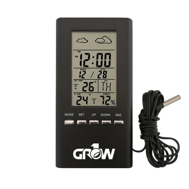 GROW1 Indoor & Outdoor Temperature And Humidity Hygrometer